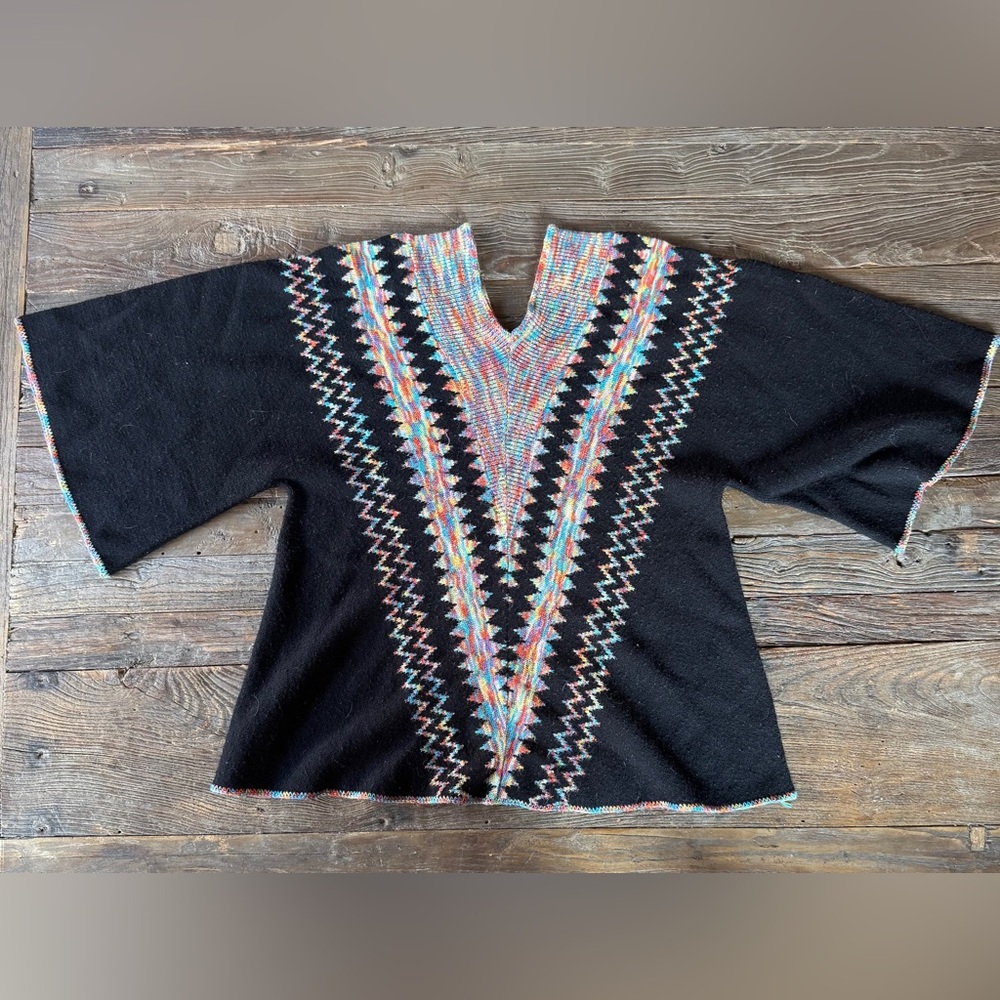 Cuddle Knits vintage 70’s Multicolor Patterned‎ Women's Sweater M/L